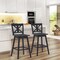 Costway Set of 2 Bar Stools Swivel Pub Height Chairs w/ Rubber Wood Legs White\Black
